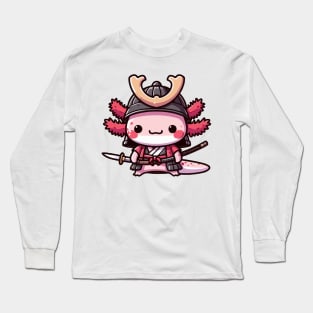 cute axolotl samurai warrior Long Sleeve T-Shirt